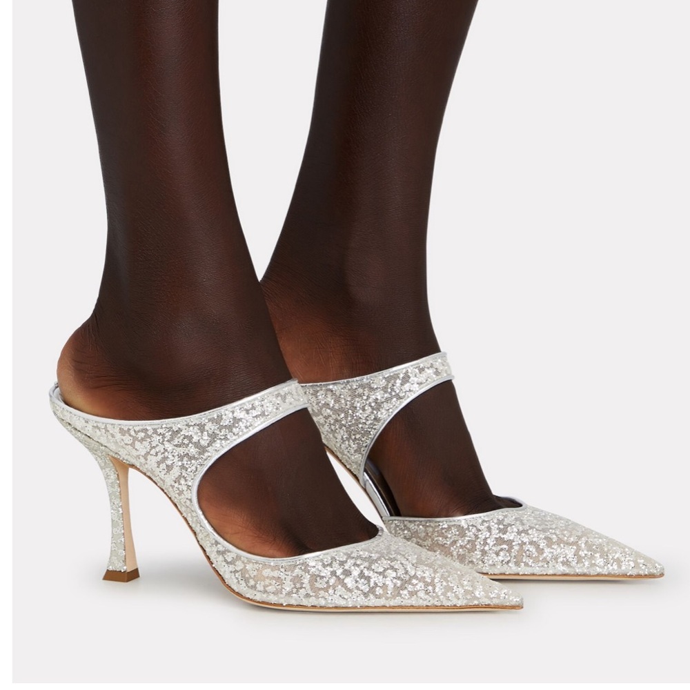 Jimmy Choo Avri 90 Glitter Mules